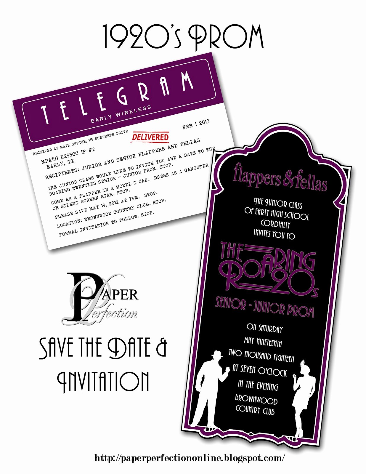 1920s Invitation Template Free Unique Paper Perfection 1920 S Prom Invitation and Party Printables