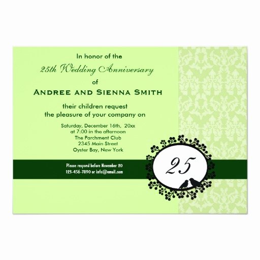 25th Wedding Anniversary Invitation Cards Beautiful 25th Wedding Anniversary 5x7 Paper Invitation Card