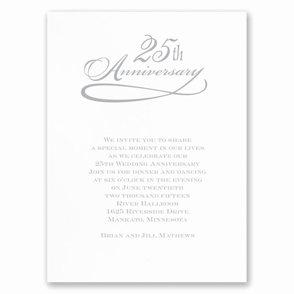 25th Wedding Anniversary Invitation Cards Best Of Classic 25th Anniversary Invitation