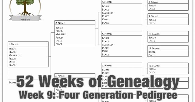 4 Generation Pedigree Chart Unique 52 Weeks Of Genealogy Week 9 Four Generation Pedigree Chart Teach Me Genealogy