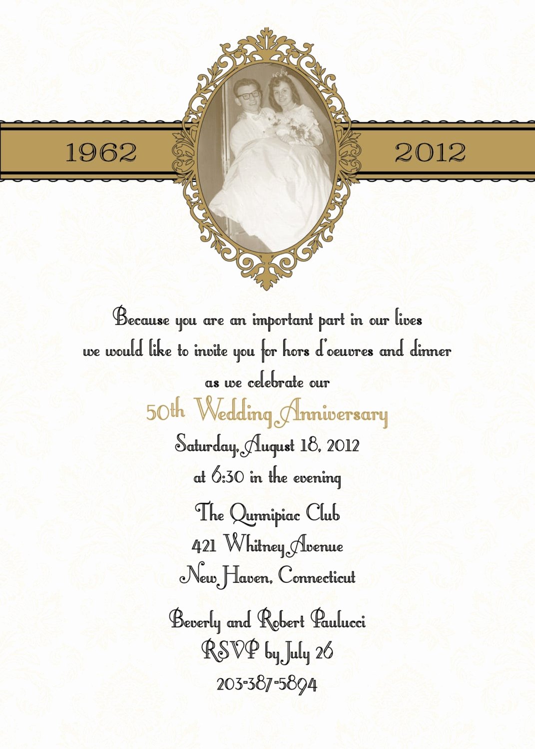 50th Anniversary Invitations Templates Lovely 50th Anniversary Invitation Template
