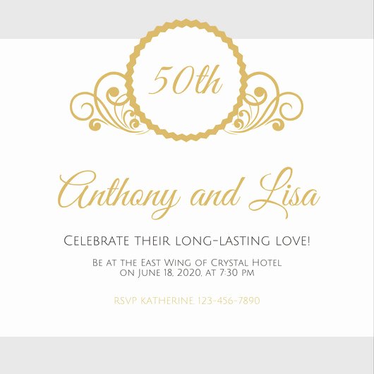 50th Wedding Anniversary Invitations Templates Best Of Customize 1 796 50th Anniversary Invitation Templates Online Canva