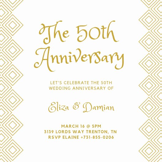 50th Wedding Anniversary Invitations Templates Lovely Customize 453 50th Anniversary Invitation Templates Online Canva