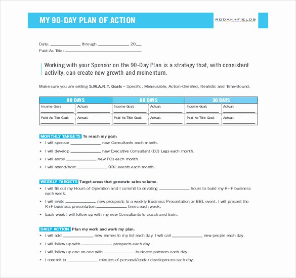 90 Day Business Plan Template Lovely 22 30 60 90 Day Action Plan Templates Free Pdf Word format Download