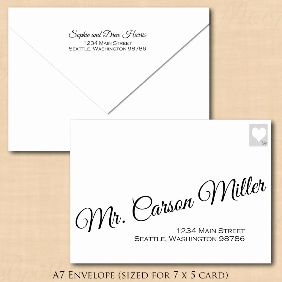 A7 Envelope Template Word Inspirational Change All Colors Calligraphy Address Wedding Envelope Template A7 Text Editable In