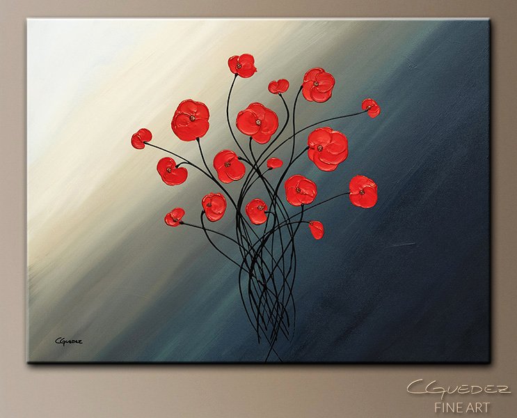 Abstract Painting Of Flowers Luxury Modern Art Clair De Lune Poppy Flower Paintings for Sale