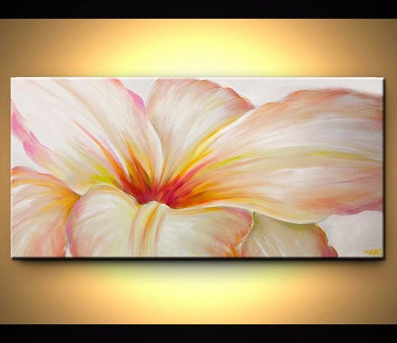 Abstract Paintings Of Flowers Lovely original Abstract Floral Painting Contemporary Acrylic Wild Blooming White Flower On White