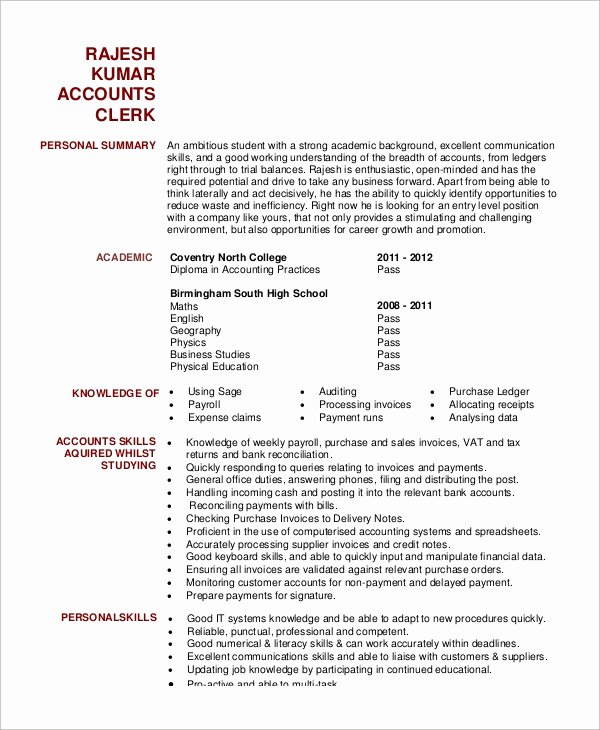 Accountant Resume Sample Pdf Best Of Sample Accountant Resume 14 Examples In Word Pdf