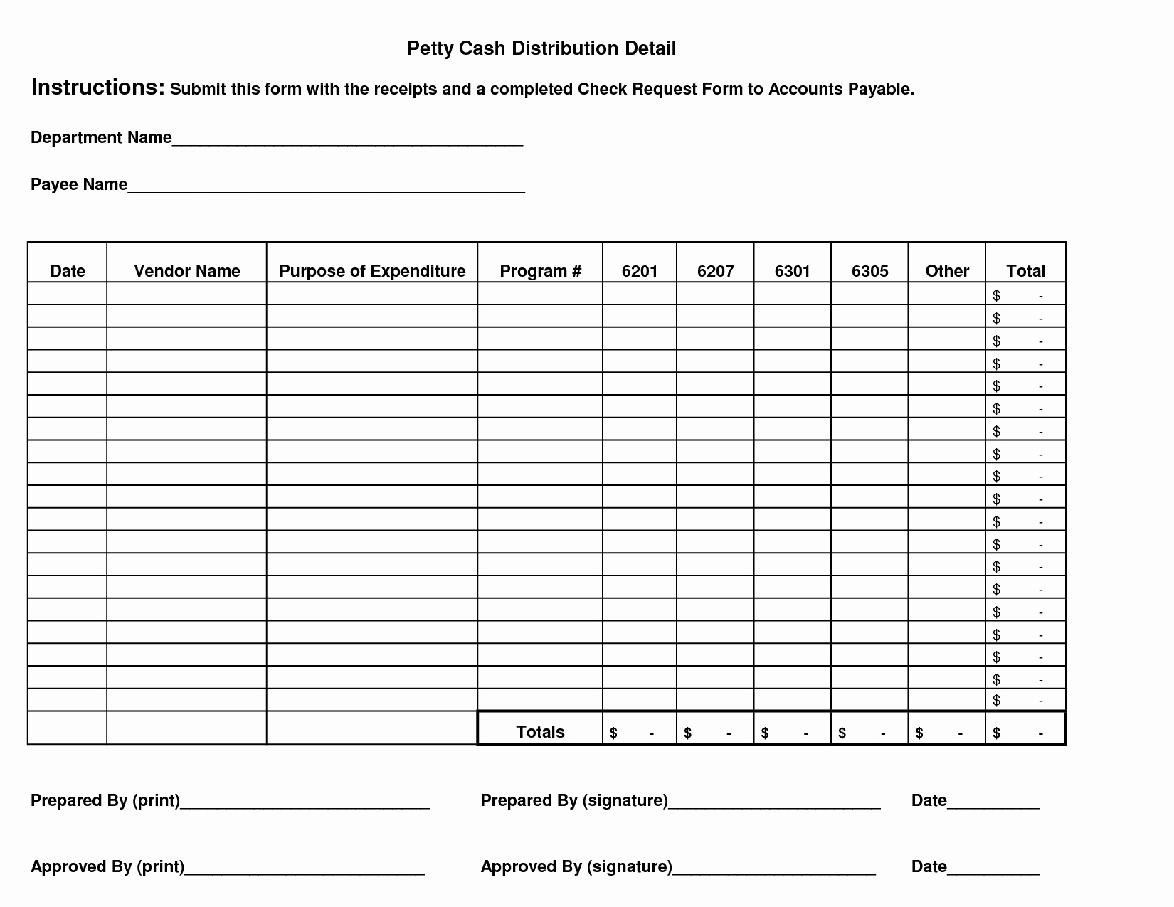 Accounts Payable Check Request form Best Of Petty Cash Log form Accounting Petty Cash