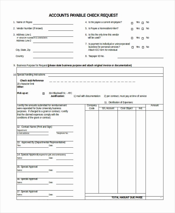Accounts Payable Check Request form Inspirational Sample Check Request forms 12 Free Documents In Doc Xls Pdf