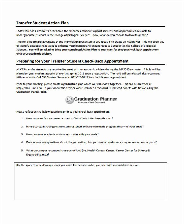 Action Plan Example for Students Best Of 8 Student Action Plan Templates Free Sample Example format Download