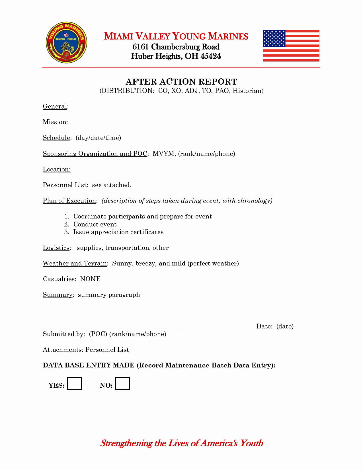 After Action Report Template Unique after Action Report Template