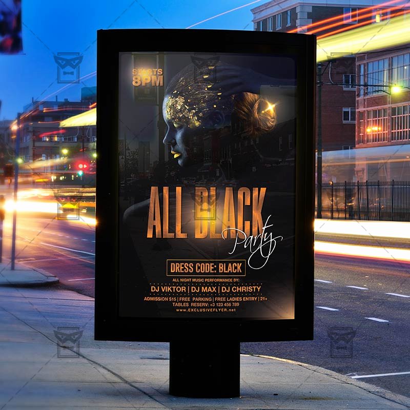 All Black Party Flyer Elegant All Black Night Party Flyer – Club A5 Template Exclsiveflyer