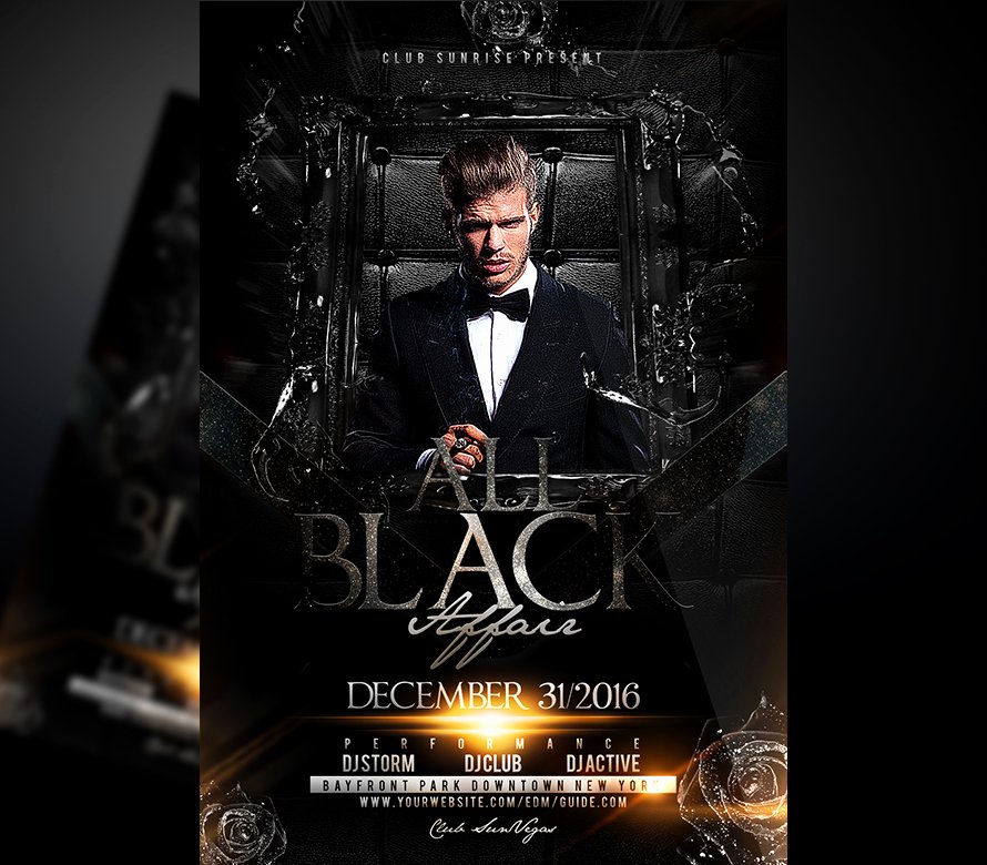 All Black Party Flyer Fresh All Black Affair Psd Template I for Your Awesome Parties