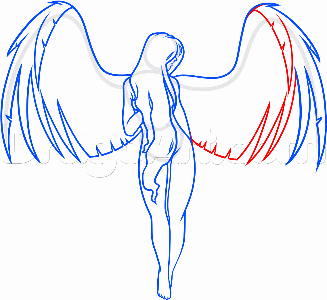 Angel Pictures to Draw Unique How to Draw A Flying Angel Step by Step Concept Art Fantasy Free Line Drawing Tutorial