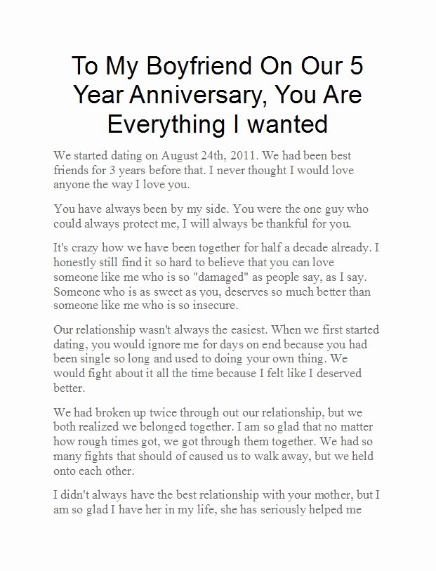 Anniversary Letter for Boyfriend Fresh 50 Romantic Anniversary Letters for Him or Her Template Lab