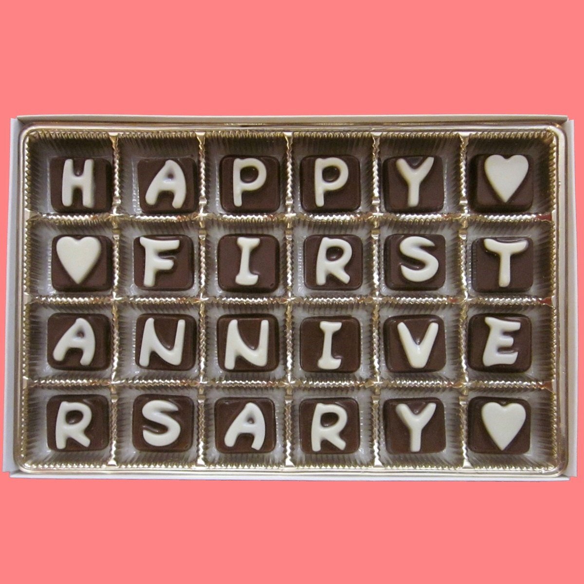 Anniversary Letter for Boyfriend Inspirational Happy First Anniversary Cubic Chocolate by What Candy Says On Zibbet