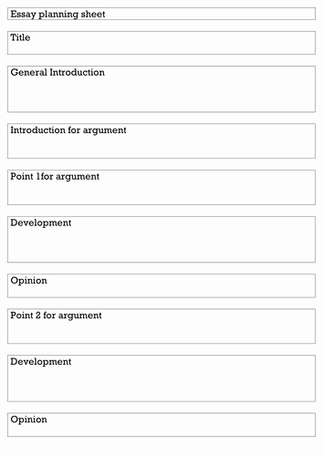 Argumentative Essay Planning Sheet Lovely A Level Language Essay Planning Sheet by Cks01 Teaching Resources Tes