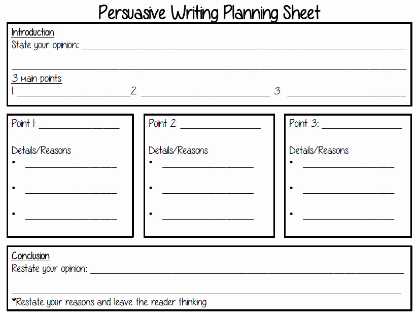 Argumentative Essay Planning Sheet Luxury Persuasive Writing Planning Sheet