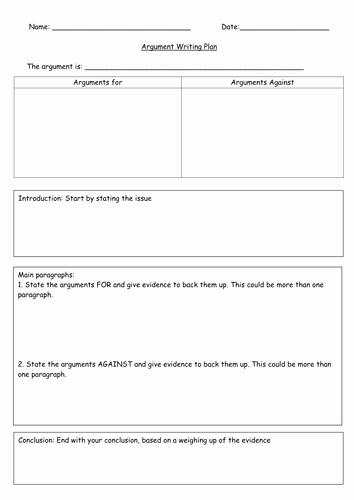 Argumentative Essay Planning Sheet New Balanced Argument Planning Sheet by Loulibby80 Teaching Resources Tes