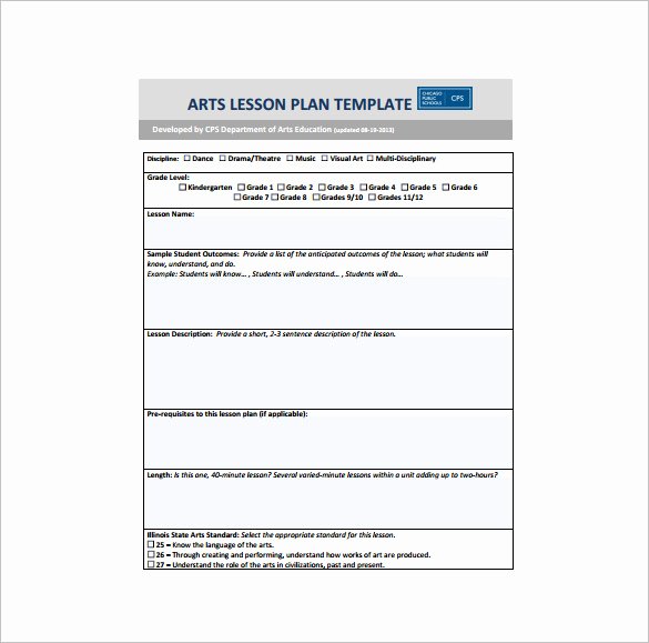 Art Lesson Plan Template Awesome Art Lesson Plan Template 10 Free Word Pdf Documents Download