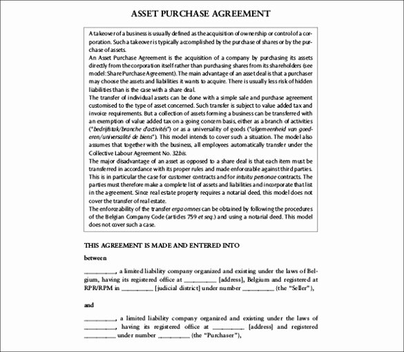 Asset Purchase Agreement Pdf Luxury 10 Purchase Agreement Templates