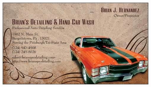Auto Detailing Business Card Elegant Detailing Business Card From Brian S Detailing &amp; Hand Car Wash In Bur Tstown Pa