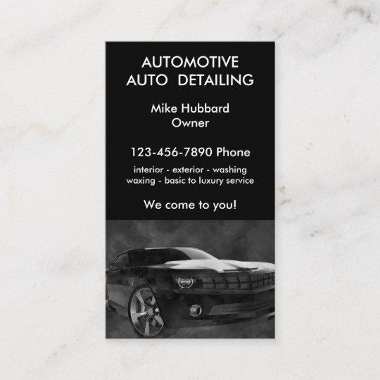 Auto Detailing Business Card Lovely Mobile Auto Detailing Service Business Card