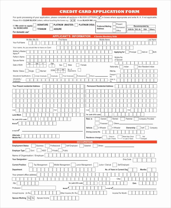 Automobile Credit Application form New Sample Credit Application form 8 Examples In Word Pdf
