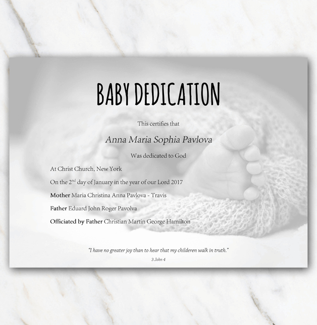 Baby Dedication Certificate Template Beautiful Baby Dedication Certificate with Babyfeet In Blanket On Background