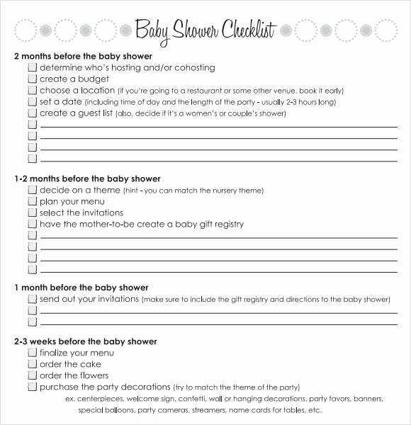 Baby Shower Gift List Template Beautiful Free 8 Baby Shower Checklist Samples In Google Docs