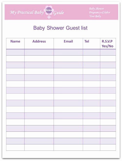Baby Shower Guest List Template Unique Baby Shower Checklist Make Planning Easy