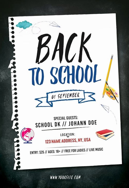 Back to School Flyer Template Inspirational Back to School Free Party Flyer Template for School Party events