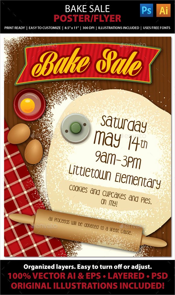 Bake Sale Flyer Template Free Awesome Free 21 Bake Sale Flyers Templates In Llustrator
