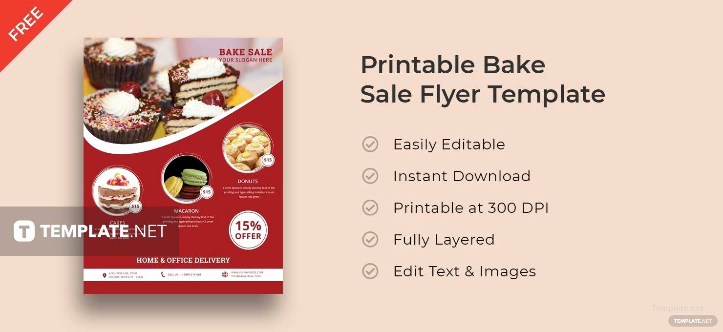 Bake Sale Flyer Template Word Inspirational Free Printable Bake Sale Flyer Template In Adobe Shop Illustrator Microsoft Word