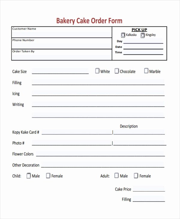 Bakery order forms Template Awesome 12 Cake order form Sample Free Sample Example format Download
