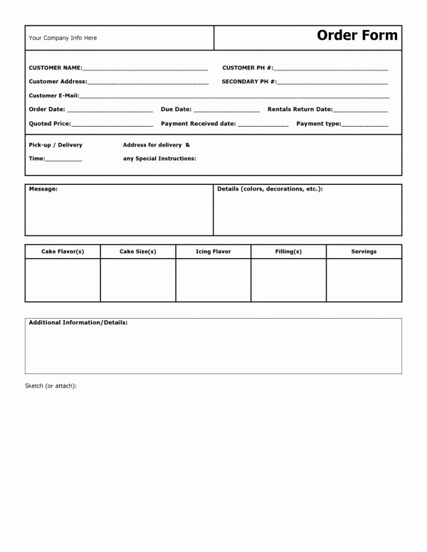 Bakery order forms Template Luxury 23 Best Cake order forms Images On Pinterest