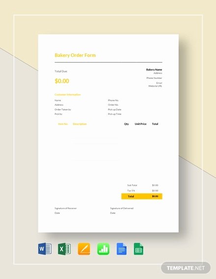 Bakery order forms Template New 21 Bakery order Templates Ai Ms Excel Ms Word