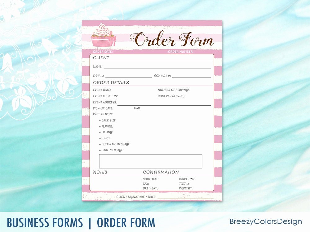 Bakery order forms Template New Cake order form Download for Wedding Bakery Business Homemade
