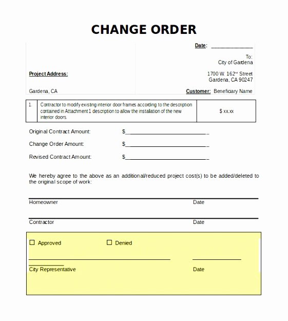 Bank Change order form Awesome 7 Bank Change order form Template Taeew