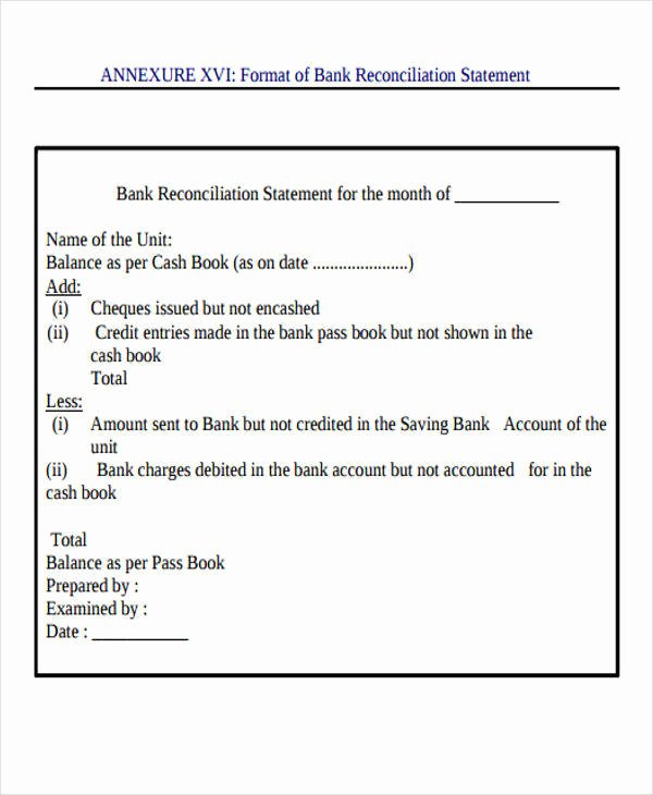 Bank Reconciliation Example Pdf Beautiful 37 Statement formats &amp; Templates In Pdf