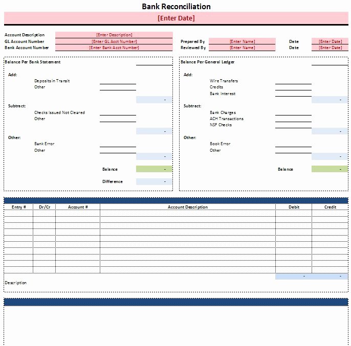 Bank Reconciliation Example Pdf Luxury Free Excel Bank Reconciliation Template Download