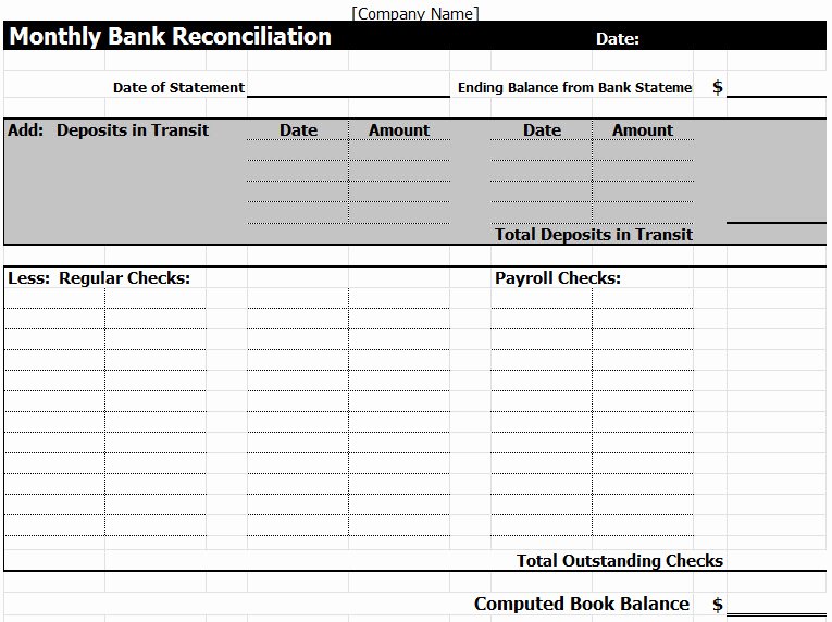 Bank Reconciliation Excel Template Inspirational Bank Reconciliation Template In Excel