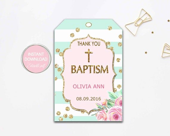 Baptism Thank You Tags Beautiful Baptism Thank You Tags Baptism T Tags Baptism Favor Tags