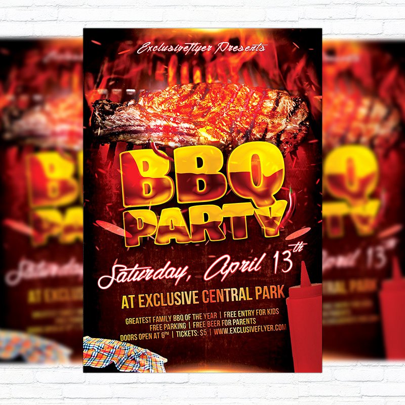 Barbeque Flyer Templates Free Best Of Bbq Party – Premium Flyer Template Cover Exclsiveflyer