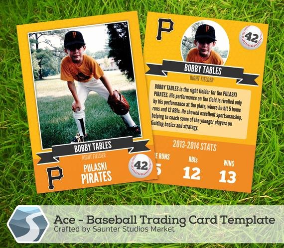Baseball Card Templates Photoshop Lovely Ace Baseball Trading Card 2 5 X 3 5 Shop by Saunterstudios