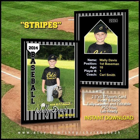 Baseball Card Templates Photoshop New 2017 Baseball Sports Trader Card Template for Shop
