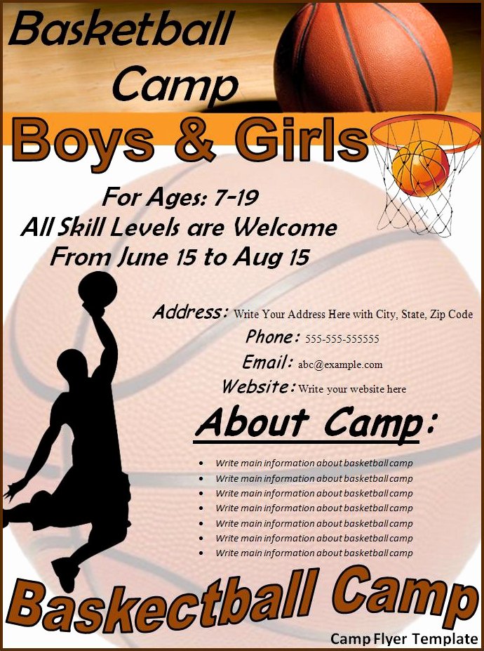 Basketball Camp Flyer Template Lovely Basketball Camp Flyer Template