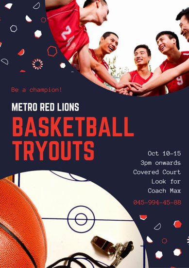 Basketball Tryout Flyer Template Best Of Customize 277 Sports Poster Templates Online Canva