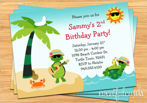 Beach Birthday Party Invitations Elegant 12 Beach Party Invitation Designs &amp; Templates Psd Ai
